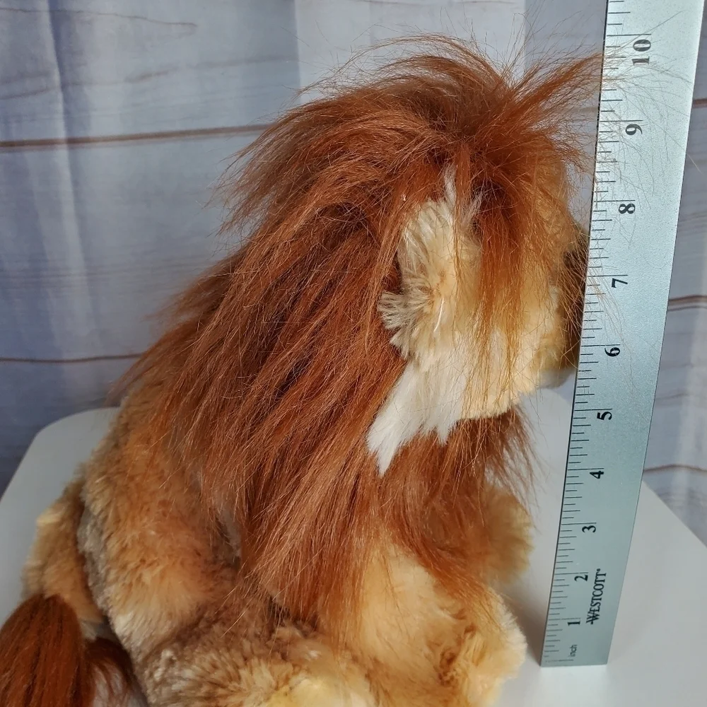 Aurora World Destination Nation Golden Brown Furry Lion Stuffed Animal 12 Inch